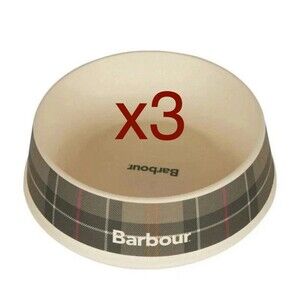 3 Barbour Bamboo Dog Bowls Classic Tartan ONE SIZE